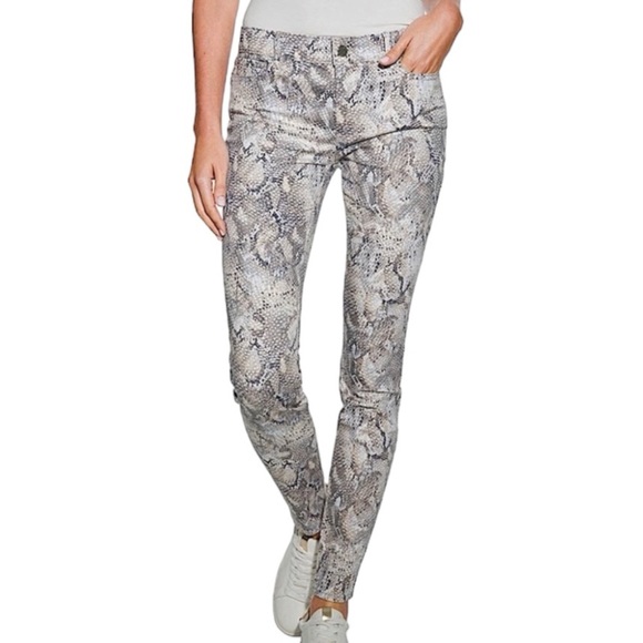 WHBM Jeans NWT Ankle Jean Snake Print Pattern Skinny Size 6 - Picture 8 of 12